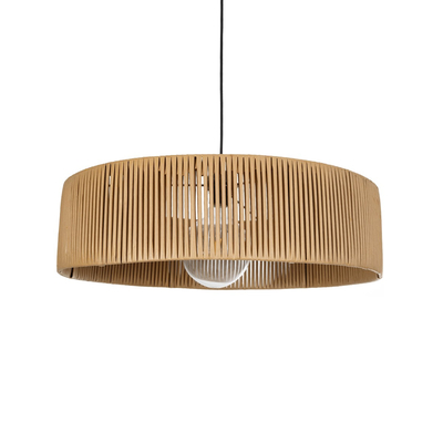 GLOBOSTAR® KYCLOS 203-0044 Boho Κρεμαστό Φωτιστικό Οροφής με Ντουί 1 x E27 AC 220-240V IP20 - Μπεζ - M55 x Π55 x Υ20cm