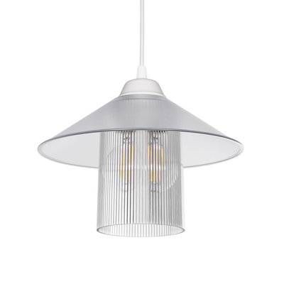 GLOBOSTAR® PROMO 203-0088 Μοντέρνο Κρεμαστό Φωτιστικό Οροφής με Ντουί 1 x E27 AC 220-240V IP20 - Λευκό - Μ25.5 x Π25.5 x Υ20cm