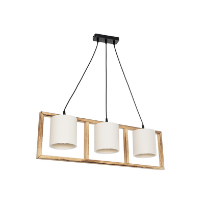 GLOBOSTAR® CUP 203-0051 Vintage Κρεμαστό Φωτιστικό Οροφής με Ντουί 3 x E27 AC 220-240V IP20 - Μπεζ & Λευκό - Μ80 x Π14 x Υ24cm