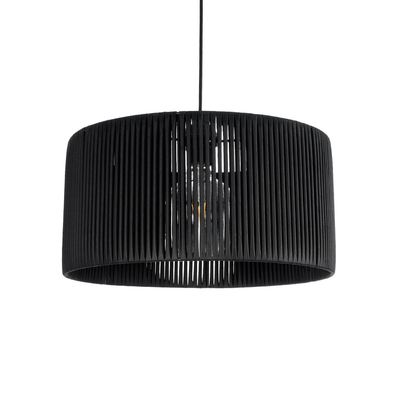 GLOBOSTAR® KYCLOS 203-0048 Boho Κρεμαστό Φωτιστικό Οροφής με Ντουί 1 x E27 AC 220-240V IP20 - Μαύρο - M40 x Π40 x Υ25.5cm