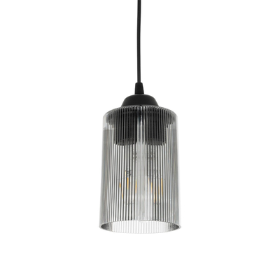 GLOBOSTAR® TORUS 203-0063 Μοντέρνο Κρεμαστό Φωτιστικό Οροφής με Ντουί 1 x E27 AC 220-240V IP20 - Μαύρο & Μαύρο Φιμέ - Μ10.5 x Π10.5 x Υ18.5cm