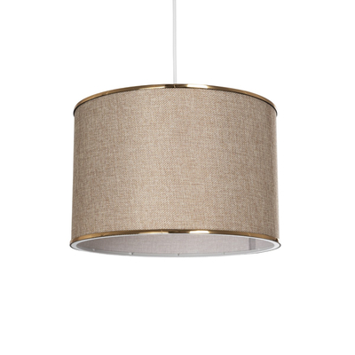 GLOBOSTAR® ELECTRA 203-0112 Μοντέρνο Κρεμαστό Φωτιστικό Οροφής με Ντουί 1 x E27 AC 220-240V IP20 - Mπεζ & Χρυσό - Μ30 x Π30 x Υ23cm