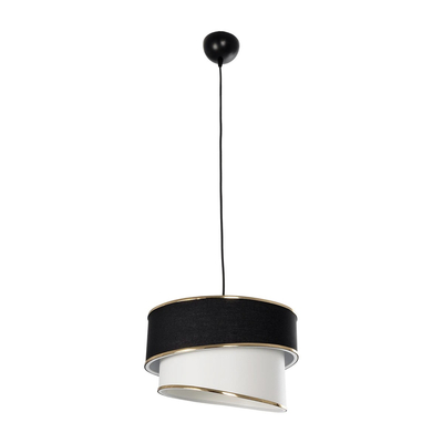 GLOBOSTAR® SONIA 203-0120 Μοντέρνο Κρεμαστό Φωτιστικό Οροφής με Ντουί 1 x E27 AC 220-240V IP20 - Μαύρο & Λευκό - Μ30 x Π30 x Υ24cm