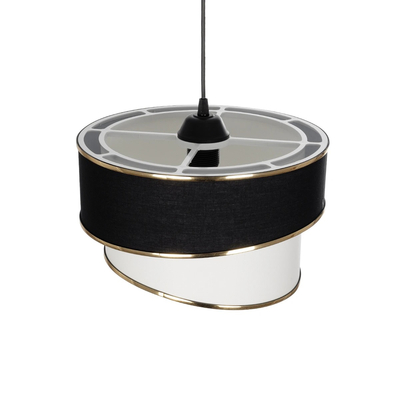 GLOBOSTAR® SONIA 203-0120 Μοντέρνο Κρεμαστό Φωτιστικό Οροφής με Ντουί 1 x E27 AC 220-240V IP20 - Μαύρο & Λευκό - Μ30 x Π30 x Υ24cm