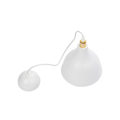 GLOBOSTAR® RADE 203-0125 Μοντέρνο Κρεμαστό Φωτιστικό Οροφής με Ντουί 1 x E27 AC 220-240V IP20 - Λευκό & Χρυσό - Μ18.5 x Π18.5 x Υ23cm