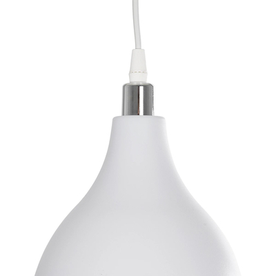 GLOBOSTAR® RADE 203-0126 Μοντέρνο Κρεμαστό Φωτιστικό Οροφής με Ντουί 1 x E27 AC 220-240V IP20 - Λευκό & Ασημί - Μ18.5 x Π18.5 x Υ23cm