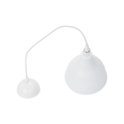 GLOBOSTAR® RADE 203-0126 Μοντέρνο Κρεμαστό Φωτιστικό Οροφής με Ντουί 1 x E27 AC 220-240V IP20 - Λευκό & Ασημί - Μ18.5 x Π18.5 x Υ23cm