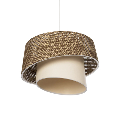 GLOBOSTAR® ALINA 203-0129 Μοντέρνο Κρεμαστό Φωτιστικό Οροφής με Ντουί 1 x E27 AC 220-240V IP20 - Καφέ & Μπεζ - Μ30 x Π30 x Υ20cm