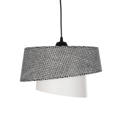 GLOBOSTAR® ALINA 203-0130 Μοντέρνο Κρεμαστό Φωτιστικό Οροφής με Ντουί 1 x E27 AC 220-240V IP20 - Γκρι & Λευκό - Μ30 x Π30 x Υ20cm