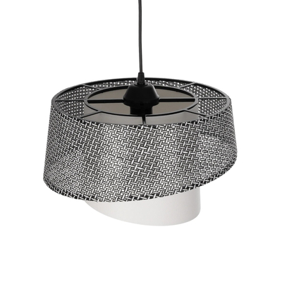 GLOBOSTAR® ALINA 203-0130 Μοντέρνο Κρεμαστό Φωτιστικό Οροφής με Ντουί 1 x E27 AC 220-240V IP20 - Γκρι & Λευκό - Μ30 x Π30 x Υ20cm