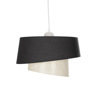 GLOBOSTAR® ALINA 203-0131 Μοντέρνο Κρεμαστό Φωτιστικό Οροφής με Ντουί 1 x E27 AC 220-240V IP20 - Μαύρο & Μπεζ - Μ30 x Π30 x Υ20cm