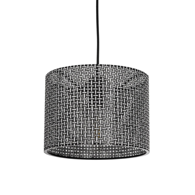 GLOBOSTAR® CLAIRIE 203-0133 Μοντέρνο Κρεμαστό Φωτιστικό Οροφής με Ντουί 1 x E27 AC 220-240V IP20 - Μαύρο & Λευκό - Μ22 x Π22 x Υ18cm