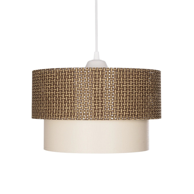 GLOBOSTAR® SISSIE 203-0138 Μοντέρνο Κρεμαστό Φωτιστικό Οροφής με Ντουί 1 x E27 AC 220-240V IP20 - Καφέ & Μπεζ - Μ30 x Π30 x Υ23cm