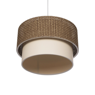 GLOBOSTAR® SISSIE 203-0138 Μοντέρνο Κρεμαστό Φωτιστικό Οροφής με Ντουί 1 x E27 AC 220-240V IP20 - Καφέ & Μπεζ - Μ30 x Π30 x Υ23cm