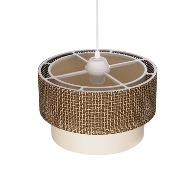GLOBOSTAR® SISSIE 203-0138 Μοντέρνο Κρεμαστό Φωτιστικό Οροφής με Ντουί 1 x E27 AC 220-240V IP20 - Καφέ & Μπεζ - Μ30 x Π30 x Υ23cm