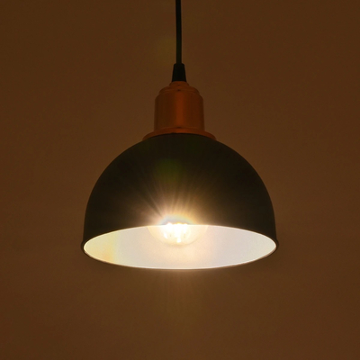 GLOBOSTAR® ΗUT 203-0145 Μοντέρνο Κρεμαστό Φωτιστικό Οροφής με Ντουί 1 x E27 AC 220-240V IP20 - Μάυρο & Χάλκινο - Μ18 x Π18 x Υ18cm