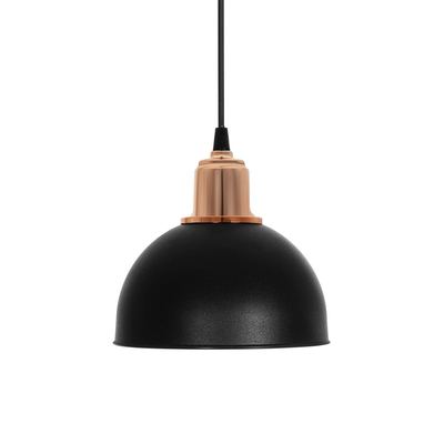 GLOBOSTAR® ΗUT 203-0145 Μοντέρνο Κρεμαστό Φωτιστικό Οροφής με Ντουί 1 x E27 AC 220-240V IP20 - Μάυρο & Χάλκινο - Μ18 x Π18 x Υ18cm