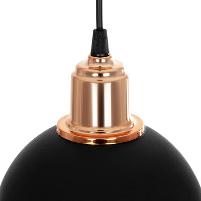 GLOBOSTAR® ΗUT 203-0145 Μοντέρνο Κρεμαστό Φωτιστικό Οροφής με Ντουί 1 x E27 AC 220-240V IP20 - Μάυρο & Χάλκινο - Μ18 x Π18 x Υ18cm