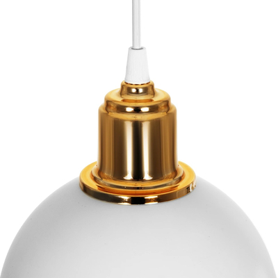 GLOBOSTAR® ΗUT 203-0147 Μοντέρνο Κρεμαστό Φωτιστικό Οροφής με Ντουί 1 x E27 AC 220-240V IP20 - Λευκό & Χρυσό - Μ18 x Π18 x Υ18cm