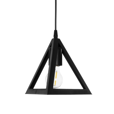 GLOBOSTAR® TRIANGLE 203-0159 Μοντέρνο Κρεμαστό Φωτιστικό Οροφής με Ντουί 1 x E27 AC 220-240V IP20 - Μάυρο - Μ24 x Π24 x Υ22cm