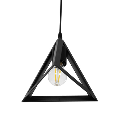 GLOBOSTAR® TRIANGLE 203-0159 Μοντέρνο Κρεμαστό Φωτιστικό Οροφής με Ντουί 1 x E27 AC 220-240V IP20 - Μάυρο - Μ24 x Π24 x Υ22cm