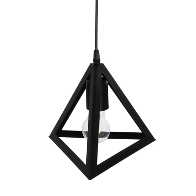 GLOBOSTAR® TRIANGLE 203-0159 Μοντέρνο Κρεμαστό Φωτιστικό Οροφής με Ντουί 1 x E27 AC 220-240V IP20 - Μάυρο - Μ24 x Π24 x Υ22cm