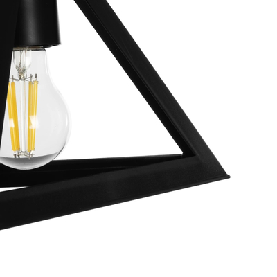 GLOBOSTAR® TRIANGLE 203-0159 Μοντέρνο Κρεμαστό Φωτιστικό Οροφής με Ντουί 1 x E27 AC 220-240V IP20 - Μάυρο - Μ24 x Π24 x Υ22cm