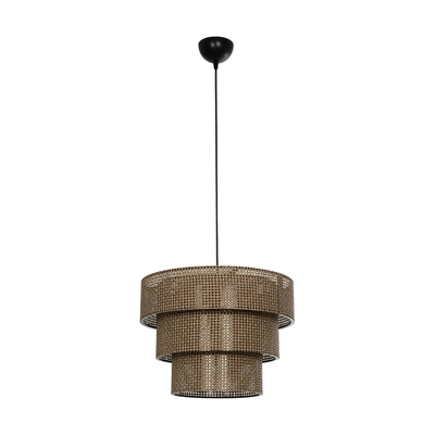 GLOBOSTAR® LEVEL 203-0171 Μοντέρνο Κρεμαστό Φωτιστικό Οροφής με Ντουί 1 x E27 AC 220-240V IP20 - Καφέ - Μ39 x Π39 x Υ30cm