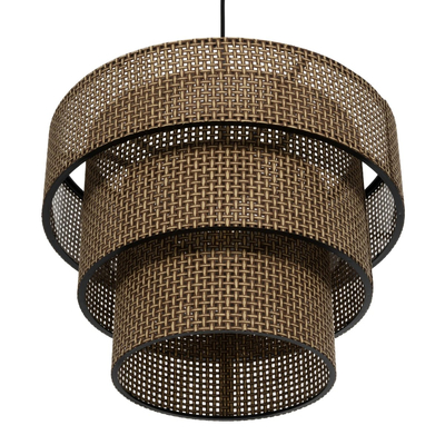 GLOBOSTAR® LEVEL 203-0171 Μοντέρνο Κρεμαστό Φωτιστικό Οροφής με Ντουί 1 x E27 AC 220-240V IP20 - Καφέ - Μ39 x Π39 x Υ30cm