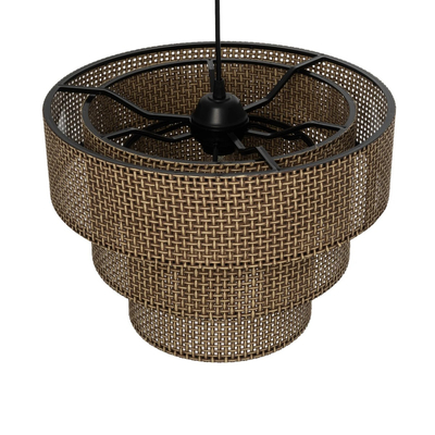 GLOBOSTAR® LEVEL 203-0171 Μοντέρνο Κρεμαστό Φωτιστικό Οροφής με Ντουί 1 x E27 AC 220-240V IP20 - Καφέ - Μ39 x Π39 x Υ30cm