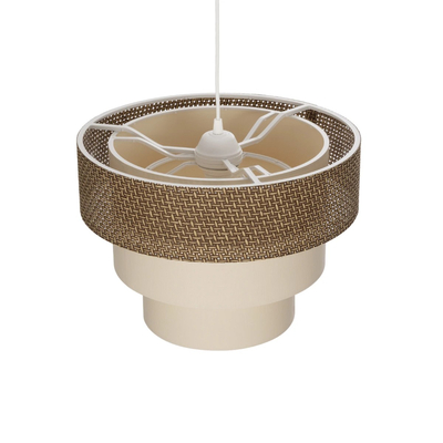 GLOBOSTAR® LEVEL 203-0172 Μοντέρνο Κρεμαστό Φωτιστικό Οροφής με Ντουί 1 x E27 AC 220-240V IP20 - Καφέ & Μπεζ - Μ38 x Π38 x Υ30cm