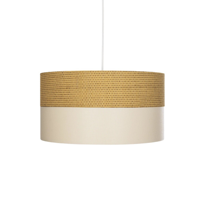 GLOBOSTAR® LIVA 203-0173 Μοντέρνο Κρεμαστό Φωτιστικό Οροφής με Ντουί 1 x E27 AC 220-240V IP20 - Καφέ & Μπεζ - Μ38 x Π38 x Υ20cm