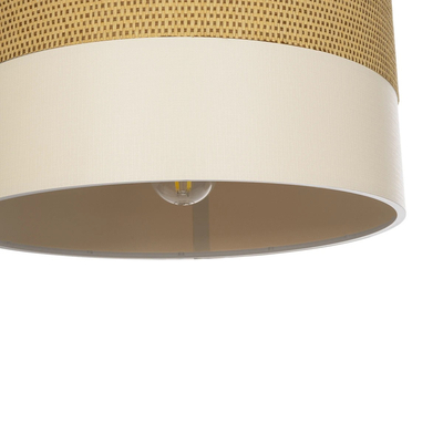 GLOBOSTAR® LIVA 203-0173 Μοντέρνο Κρεμαστό Φωτιστικό Οροφής με Ντουί 1 x E27 AC 220-240V IP20 - Καφέ & Μπεζ - Μ38 x Π38 x Υ20cm