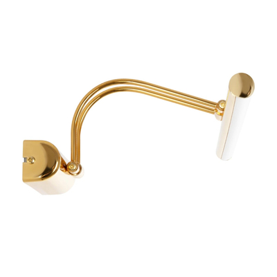 GloboStar® REFINE 203-0185 Φωτιστικό Τοίχου - Απλίκα LED 7W 640lm 120° AC 220-240V IP44 Θερμό Λευκό 2700K Χρυσό - Μ35 x Π21 x Υ12cm - 2 Xρόνια Εγγύηση