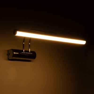 GloboStar® REFINE 203-0187 Φωτιστικό Τοίχου - Απλίκα LED 7W 640lm 120° AC 220-240V IP44 Θερμό Λευκό Χρώμιο - Μ35 x Π21 x Υ12cm - 2 Xρόνια Εγγύηση