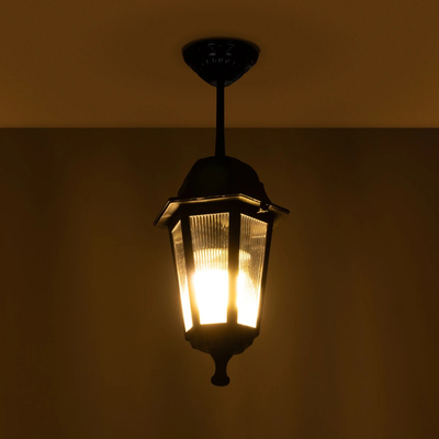 GLOBOSTAR® VITRO 203-0189 Vintage Φωτιστικό Οροφής με Ντουί 1 x E27 AC 220-240V IP44 - Μαύρο - Μ17 x Π17 x Υ28cm