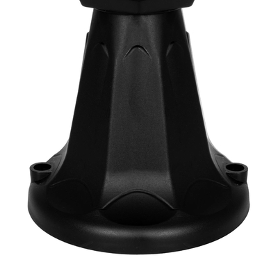 GloboStar® VITRO 203-0190 Vintage Επιδαπέδιο Φωτιστικό Φαναράκι Μονόφωτο 1 x E27 IP44 Μαύρο & Διάφανο Πλαστικό - Μ17 x Π17 x Υ40cm