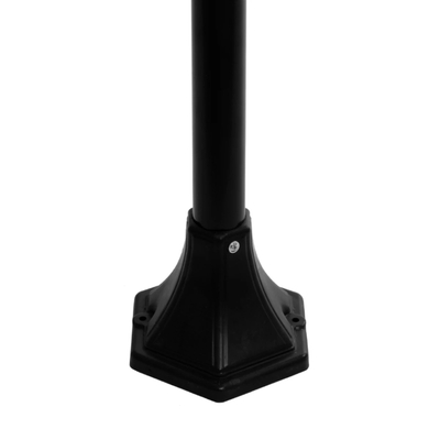 GloboStar® VITRO 203-0192 Vintage Επιδαπέδιο Φωτιστικό Κολωνάκι Κήπου Μονόφωτο 1 x E27 IP44 Μαύρο & Διάφανο Πλαστικό - Μ17 x Π17 x Υ100cm