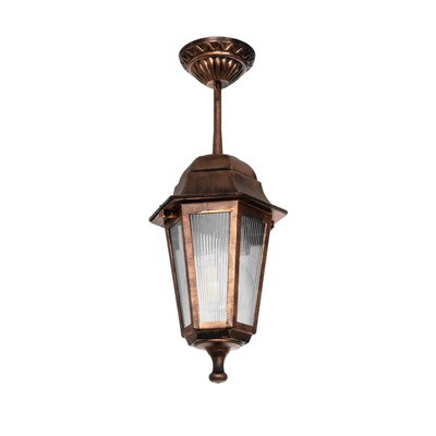 GLOBOSTAR® VITRO 203-0194 Vintage Φωτιστικό Οροφής με Ντουί 1 x E27 AC 220-240V IP44 - Χάλκινο - Μ17 x Π17 x Υ28cm