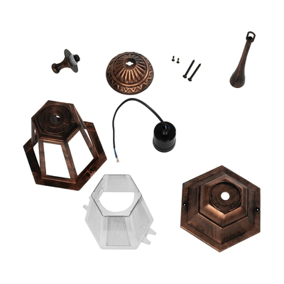 GLOBOSTAR® VITRO 203-0194 Vintage Φωτιστικό Οροφής με Ντουί 1 x E27 AC 220-240V IP44 - Χάλκινο - Μ17 x Π17 x Υ28cm