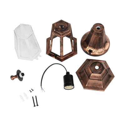 GloboStar® VITRO 203-0195 Vintage Επιδαπέδιο Φωτιστικό Φαναράκι Μονόφωτο 1 x E27 IP44 Χάλκινο & Διάφανο Πλαστικό - Μ17 x Π17 x Υ40cm