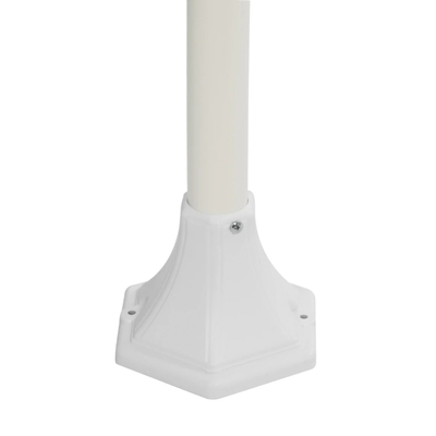 GloboStar® VITRO 203-0202 Vintage Επιδαπέδιο Φωτιστικό Κολωνάκι Κήπου  Μονόφωτο 1 x E27 IP44 Λευκό & Διάφανο Πλαστικό - Μ17 x Π17 x Υ100cm