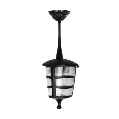 GLOBOSTAR® ZARDIN 203-0204 Vintage Φωτιστικό Οροφής με Ντουί 1 x E27 AC 220-240V IP44 - Μαύρο - Μ17 x Π17 x Υ22cm