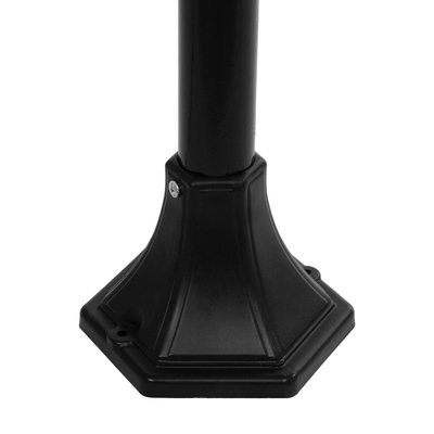 GloboStar® ZARDIN 203-0207 Vintage Επιδαπέδιο Φωτιστικό Κολωνάκι Κήπου Μονόφωτο 1 x E27 IP44 Μαύρο & Διάφανο Πλαστικό - Μ17 x Π17 x Υ92cm