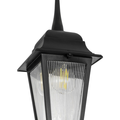 GLOBOSTAR® SOLME 203-0209 Vintage Φωτιστικό Οροφής με Ντουί 1 x E27 AC 220-240V IP44 - Μαύρο - Μ15 x Π15 x Υ27cm