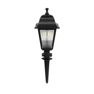 GloboStar® SOLME 203-0213 Vintage Καρφωτό Φωτιστικό Φαναράκι Μονόφωτο 1 x E27 IP44 Μαύρο & Διάφανο Πλαστικό - Μ22 x Π22 x Υ35cm