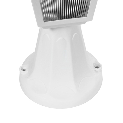 GloboStar® SOLME 203-0220 Vintage Επιδαπέδιο Φωτιστικό Φαναράκι Μονόφωτο 1 x E27 IP44 Λευκό & Διάφανο Πλαστικό - Μ22 x Π22 x Υ40cm