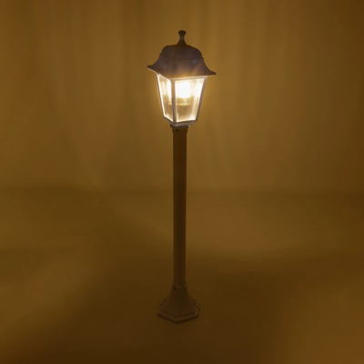 GloboStar® SOLME 203-0222 Vintage Επιδαπέδιο Φωτιστικό Κολωνάκι Κήπου Μονόφωτο 1 x E27 IP44 Λευκό & Διάφανο Πλαστικό - Μ22 x Π22 x Υ100cm