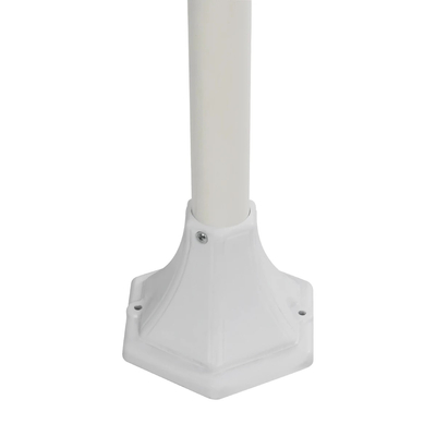 GloboStar® SOLME 203-0222 Vintage Επιδαπέδιο Φωτιστικό Κολωνάκι Κήπου Μονόφωτο 1 x E27 IP44 Λευκό & Διάφανο Πλαστικό - Μ22 x Π22 x Υ100cm