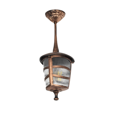 GLOBOSTAR® ZARDIN 203-0224 Vintage Φωτιστικό Οροφής με Ντουί 1 x E27 AC 220-240V IP44 - Χάλκινο - Μ17 x Π17 x Υ42cm